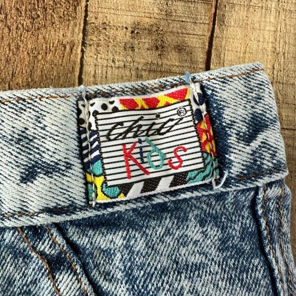 Vintage Acid Wash Denim Cropped Pants Made In USA By Chic kids size 8 - Picture 7 of 8